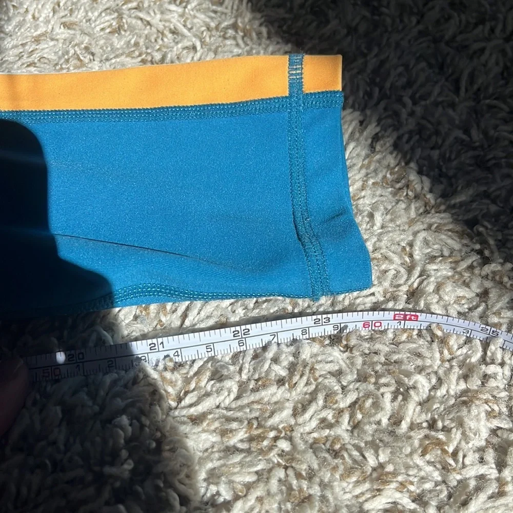 Zyia Janis Legging Active wear Side Stripe Yellow and Blue size 6/8 - Picture 10 of 12